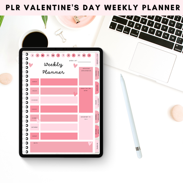 PLR Canva Digital Planner Valentine's Day Edition