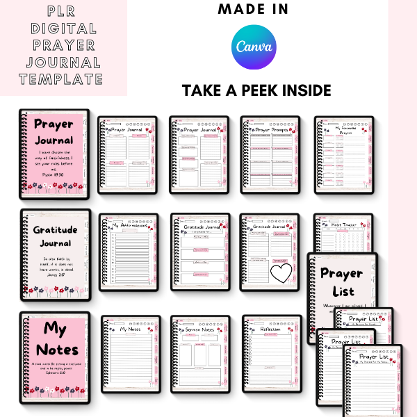 PLR Canva Digital Prayer Journal