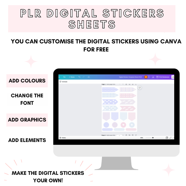 PLR Pastel Canva Digital Stickers